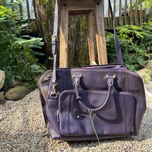 Levenger Purple laptop carryall